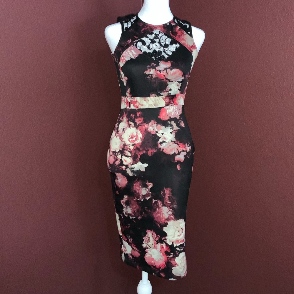 Floral & Lace Bodycon Dress
